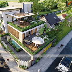 Thiết kế nhà hiện đại 3 tầng 170m2/sàn ở Quảng Bình BT2009