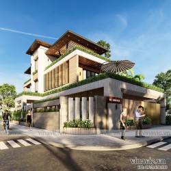 Thiết kế nhà hiện đại 3 tầng 170m2/sàn ở Quảng Bình BT2009