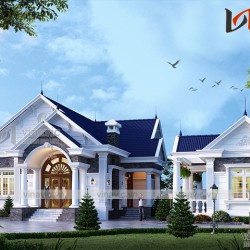 Nhà vườn 1 tầng 4 phòng ngủ 240m2 chi phí đầu tư khoảng 1.7 tỷ BT1904