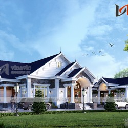 Nhà vườn 1 tầng 4 phòng ngủ 240m2 chi phí đầu tư khoảng 1.7 tỷ BT1904