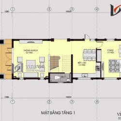 Mẫu thiết kế nhà ống đẹp 3 tầng 5,5 x15,5m NO1446