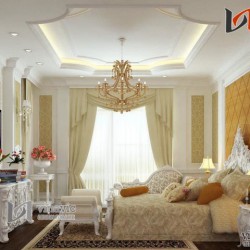 Thiết kế nội thất tinh xảo biệt thự phong cách tân cổ điển NTB1406