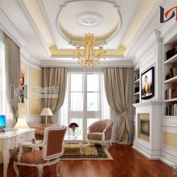 Thiết kế nội thất tinh xảo biệt thự phong cách tân cổ điển NTB1406
