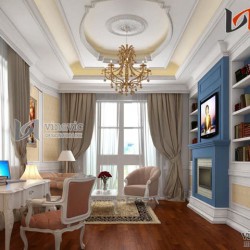 Thiết kế nội thất tinh xảo biệt thự phong cách tân cổ điển NTB1406