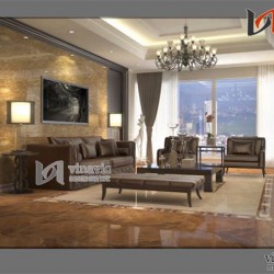 Nội thất cho căn hộ 90m2 tone màu ấm áp NTC1407