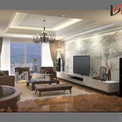 Nội thất cho căn hộ 90m2 tone màu ấm áp NTC1407