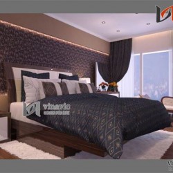 Nội thất cho căn hộ 90m2 tone màu ấm áp NTC1407