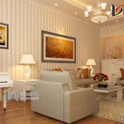 Mẫu thiết kế nội thất chung cư tone trắng chủ đạo NTC1409