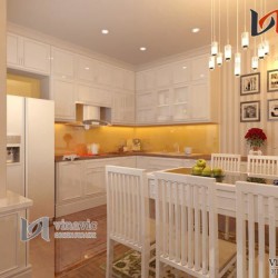 Mẫu thiết kế nội thất chung cư tone trắng chủ đạo NTC1409