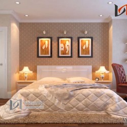 Mẫu thiết kế nội thất chung cư tone trắng chủ đạo NTC1409