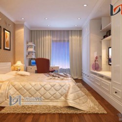 Mẫu thiết kế nội thất chung cư tone trắng chủ đạo NTC1409