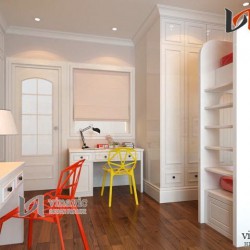 Mẫu thiết kế nội thất chung cư tone trắng chủ đạo NTC1409