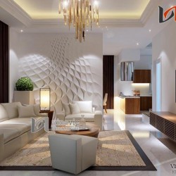 Nội thất chung cư 75m2 tone trắng tinh khôi  NTC1419