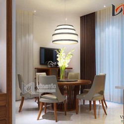 Nội thất chung cư 75m2 tone trắng tinh khôi  NTC1419