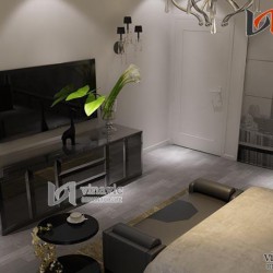 Nội thất chung cư 75m2 tone trắng tinh khôi  NTC1419