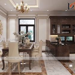 Nội thất biệt thự mang tone màu trầm ấm đầy ấn tượng NTBT 1802