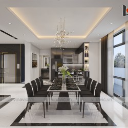 Biệt thự 3 tầng 4 phòng ngủ BT1908 mang phong cách hiện đại đầy đủ tiện nghi