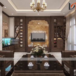 Nội thất biệt thự mang tone màu trầm ấm đầy ấn tượng NTBT 1802