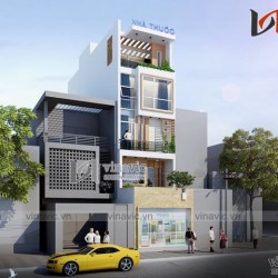 Mẫu nhà ống 5 tầng hiện đại đẹp kết hợp kinh doanh NO1449
