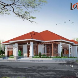 Bản vẻ thiết kế nhà vuông 1 tầng 300m2 kích thước 17x18m BT1509
