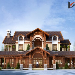 Siêu phẩm nhà đẹp 2 tầng làm bằng gỗ Conwood 