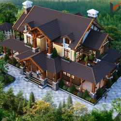 Siêu phẩm nhà đẹp 2 tầng làm bằng gỗ Conwood 