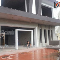 Hoàn thiện công trình biệt thự 3 tầng hình khối phá cách TCBT1683