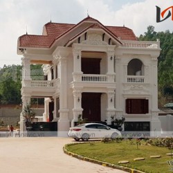 Thi công xây dựng mẫu nhà 2 tầng cổ điển và bán hầm TCBT1402