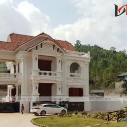 Thi công xây dựng mẫu nhà 2 tầng cổ điển và bán hầm TCBT1402