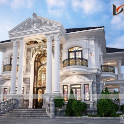 Thiết kế biệt thự vườn 2 tầng tân cổ điển ở  Sơn La BT2031