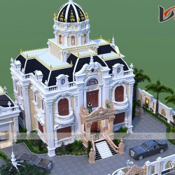 Thiết kế lâu đài kiểu Pháp đẳng cấp tinh tế từng chi tiết LDDT1901