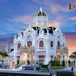 Thiết kế lâu đài kiểu Pháp đẳng cấp tinh tế từng chi tiết LDDT1901