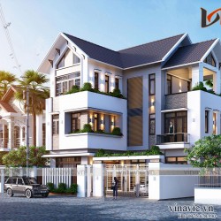 Thiết kế nhà 3 tầng 140m2 5 phòng ngủ ở Hà Nam BT2012