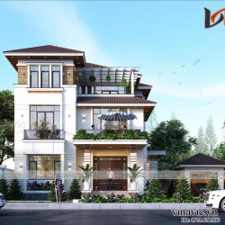Thiết kế nhà đẹp 3 tầng hiện đại 12x15m2 ở Hạ Long- Quảng Ninh BT2011