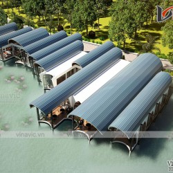 Thiết Kế Nhà Hàng Ven Hồ Dự Án SunSet Hòa Bình NH09