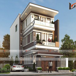 Mẫu nhà đẹp 2 tầng 120m2 mặt tiền 6m sâu 18m ở Bình Dương NO2001