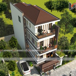 Mẫu nhà đẹp 2 tầng 120m2 mặt tiền 6m sâu 18m ở Bình Dương NO2001