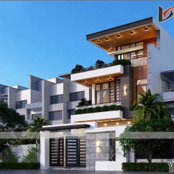 Nhà phố mặt tiền 6m dài 18m 3 tầng hiện đại BT2024