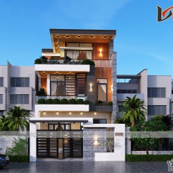 Nhà phố mặt tiền 6m dài 18m 3 tầng hiện đại BT2024