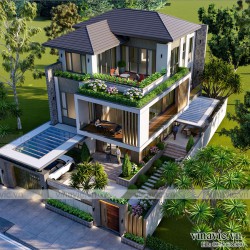Thiết kế Villa 3 tầng hiện đại ở Chương Mỹ - Hà Nội BT2016