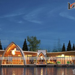 Thiết kế nhà hàng+ cafe + Sân Tập Golf  Dự Án SunSet ở Hòa Bình