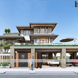 Biệt thự góc 3 tầng  2 mặt tiền hiện đại rộng 13m dài 16m có hồ bơi  BT2021