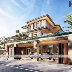 Biệt thự góc 3 tầng  2 mặt tiền hiện đại rộng 13m dài 16m có hồ bơi  BT2021