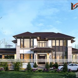 Mẫu nhà mái Nhật 2 tầng hiện đại kích thước 14x18m BT2019