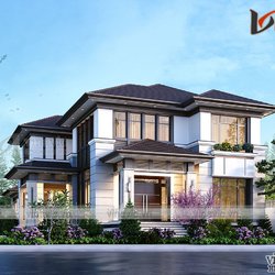 Mẫu nhà mái Nhật 2 tầng hiện đại kích thước 14x18m BT2019
