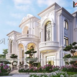 Biệt thự tân cổ điển 3 tầng đẹp cuốn hút BT2107