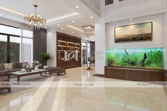 Thiết kế 3D nội thất biệt thự hiện đại ở Hải Dương NT2101