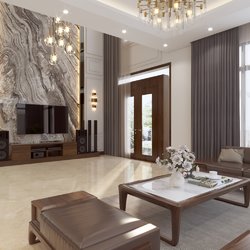 Thiết kế 3D nội thất biệt thự hiện đại ở Hải Dương NT2101