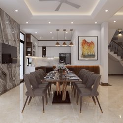 Thiết kế 3D nội thất biệt thự hiện đại ở Hải Dương NT2101