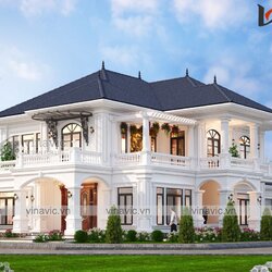 Thiết kế biệt thự tân cổ điển 2 mặt tiền ở Cần Thơ BT2110